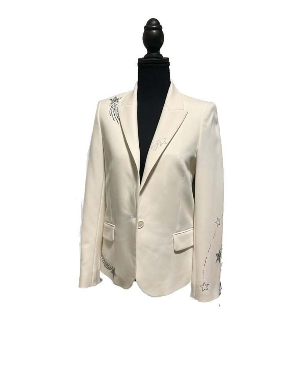 Zadig & Voltaire Victor Strass White Star Embellished Blazer size 34
